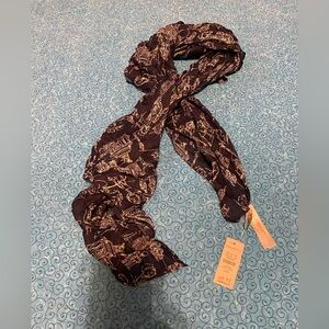 NWT Talbots Scarf London England British Scarf Navy Red